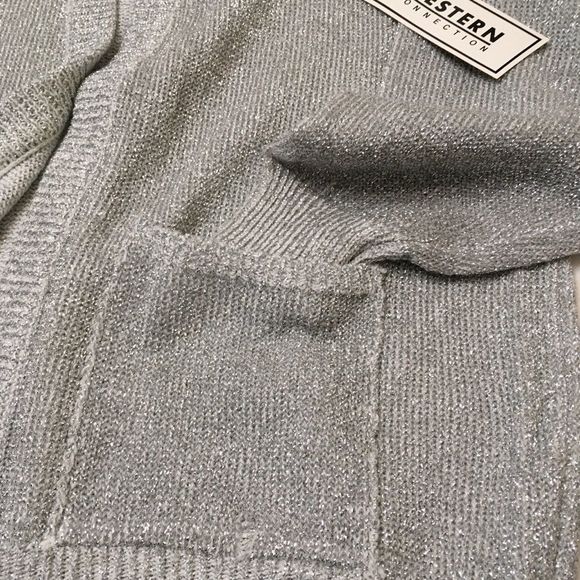 Western Connection Silver Lame Sweater Jacket - Picture 4 of 8
